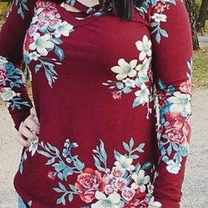 Long criss cross sleeve shirt